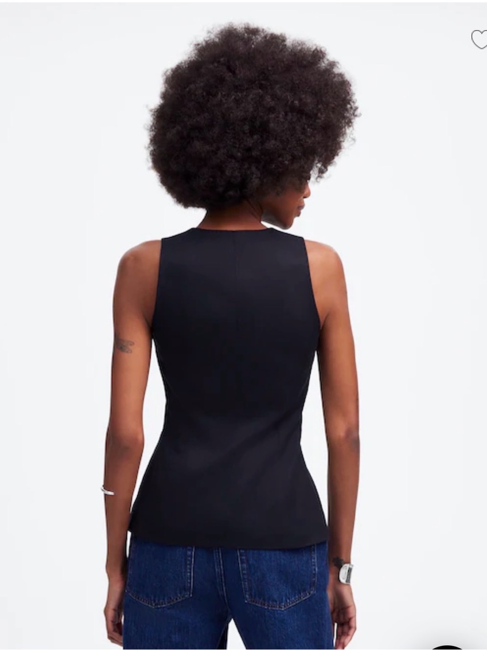 Madewell Black Tailored Button-Front Vest - Picture 4 of 6